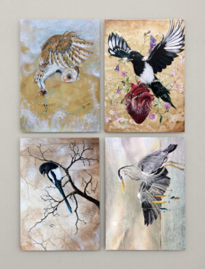 Postkort, birds, Lisbeth Thygesen
