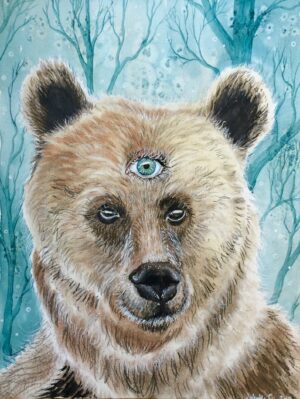 bear, bjørn, mixed media, Lisbeth Thygesen